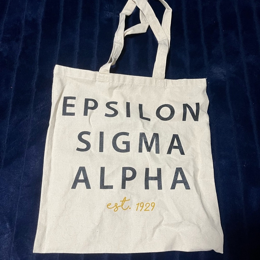 epsilon sigma alpha canvas tote bag